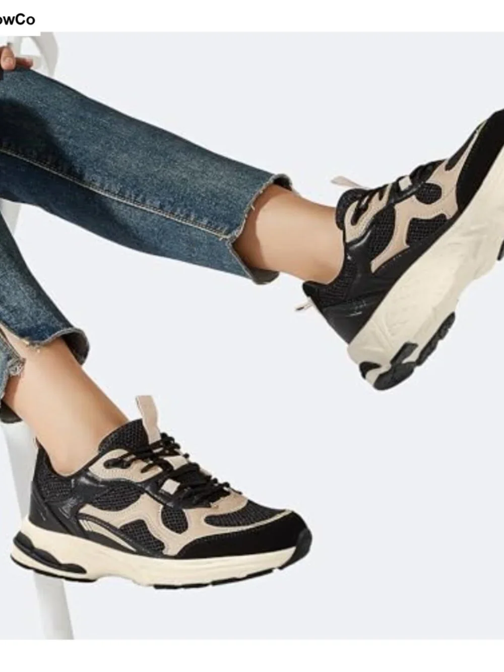 Chunky Fashion Sneakers Gym Athletic Walking Shoes Lace-Up Breathable Mesh